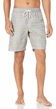 Amazon Essentials Badehose mit Netzfutter Regular Fit (S17AE60007) grau streifen