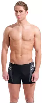 Arena Steplogo Swim Short Badeshorts schwarz/asphalt