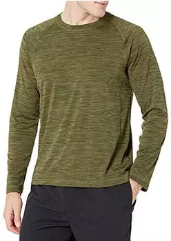 Amazon Essentials Langärmeliges Schnell Trocknendes Bade-T-Shirt Slim Fit (S17AE40004-OLVHR-X-Small) olivenheide