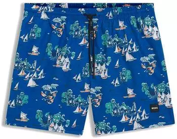 Hugo Boss PIRANHA Bedruckte Badeshorts (50508844) bright blue