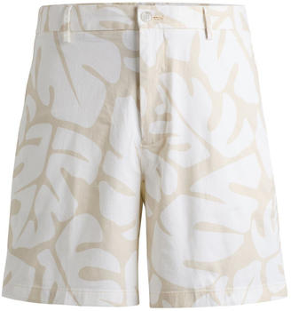Hugo Boss Bedruckte Regular-Fit Twill-Shorts aus Stretch-Baumwolle Karlos-Shorts 50512961 weiß