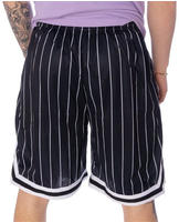 Karl Kani Shorts Small Signature Pinstripe Mesh Black/White S