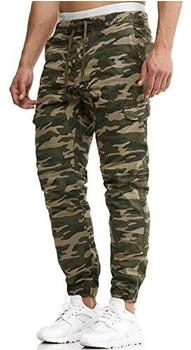 Indicode Levy Cargohose baumwolle Taschen Dired camouflage
