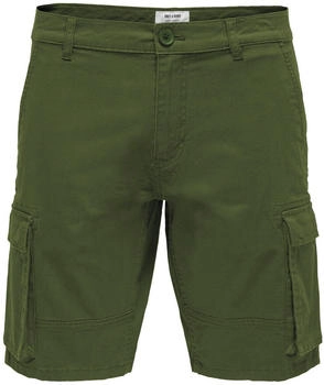 Only & Sons Cargo-Bermuda Regular-Fit Diagonaltaschen 187198 olive