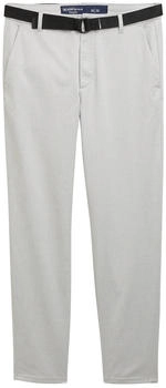 Tom Tailor Denim Regular Fit Chino Hose mit Gürtel grey white mini houndstooth (1047030)
