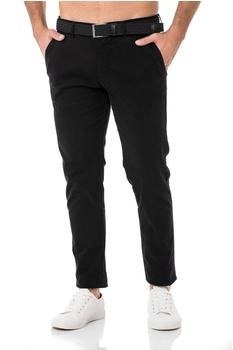 Redbridge Chinohose Stretch-Gürtel Casual schwarz