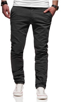 behype Chinohose Heritage Slim-Fit dunkelgrau