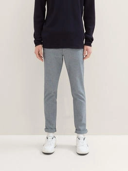 Tom Tailor Denim Chinohose blau weiß navy dobby yarn dye