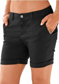 Lascana Bermudas zum Krempeln elastische Baumwolle schwarz