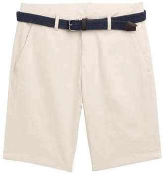 Tom Tailor Stretch Slim Chino Shorts mit Gürtel white beige zig zag structure (1044707)