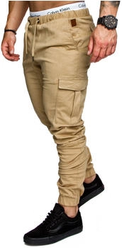 Amaci&Sons Jogger Cargo Chino Jeans Hose 7001 beige