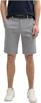 Tom Tailor Stretch Slim Chino Shorts mit Gürtel white navy zig zag structure (1044707)