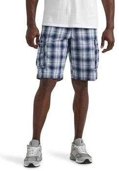 Lee Wyoming Herren-Cargo-Shorts blau kariert