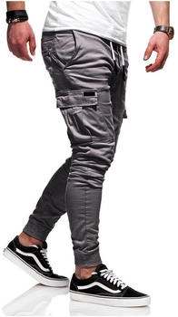 behype Cargohose LANE dunkelgrau elastischer Bund