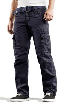 Timezone Herren-Cargohose Total Eclipse Baumwolle Stoffgürtel