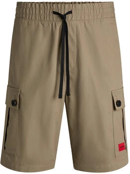 HUGO Shorts aus strukturierter Baumwolle mit rotem Logo-Label - Style Garlio242 50510594 Braun