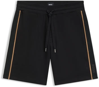 Hugo Boss Shorts aus Baumwoll-Terry mit Tunnelzug und Tape-Details - Style Iconic Shorts 50545595 Schwarz