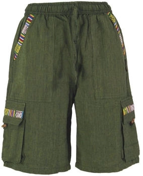 Guru-Shop Ethno Yogashorts Goastyle olive