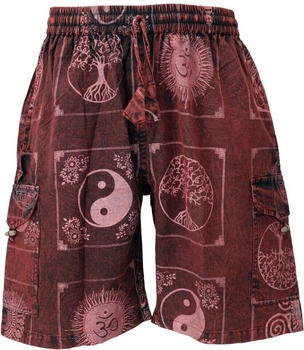 Guru-Shop Yogashorts stonewash rot