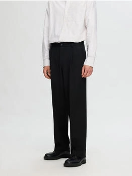 Selected Chinohose SLH220-LOOSE FINN FLEX PANTS NOOS schwarz