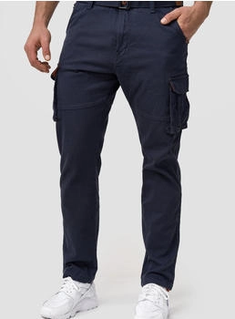Indicode Cargohose Mathen elastisch baumwolle navy