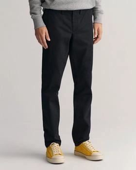 GANT Chino 'TWILL' schwarz Slim Fit Eingrifftaschen