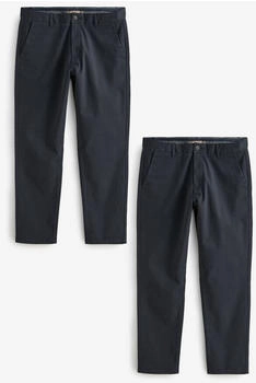Next Fashion Chinohose Straight Fit Navy Blue 2er-Pack