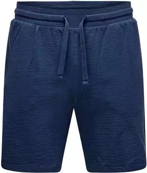 Only & Sons Shorts ONSKIAN LIFE REG SEERSUCKER naval academy