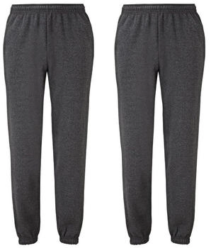 Fruit of the Loom Homewearhose Classic Elasticated Cuff dunkelgrau meliert