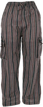 Guru-Shop Gestreifte Yogahose schwarz braun