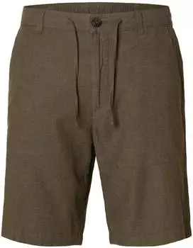 Selected Chinoshorts SLHREGULAR-BRODY LINEN Stretch forest night kalamata 16087638