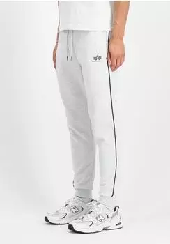 Alpha Industries Track Small Logo Jogger Hose grau schwarz