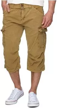 Indicode Nicolas Check 3/4 Cargo Shorts Regular Fit (70-175BS) umbra