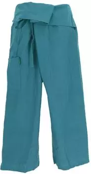 Guru-Shop Fischerhose Wickelhose Yogahose (10259) uni petrol
