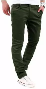 behype Basic Chino Jeans Hose Stretch Regular Slim-Fit (80-0310) khaki