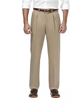 Haggar Premium Bügelfrei Klassische Passform Freizeithose khaki