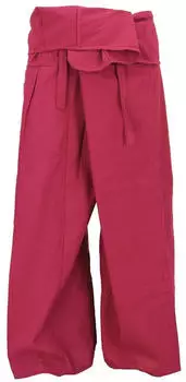 Guru-Shop Thai Fischerhose Wickelhose Yogahose Loose Fit (57682) rot