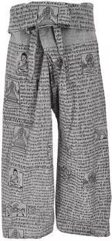 Guru-Shop Thai Fischerhose Wickelhose Yogahose Loose Fit grau