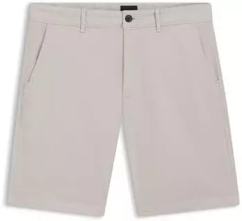 Hugo Boss Slim-Fit Shorts aus elastischem Baumwoll-Twill Style Chino-slim-Shorts 50536723 Hellgrau