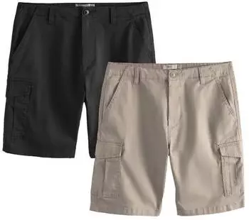 Next Fashion Cargo Shorts Regular Fit 2-Pack beige / schwarz