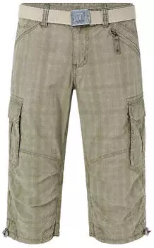 Timezone MilesTZ Cargo Shorts Loose Fit mit Gürtel (40006) beige check