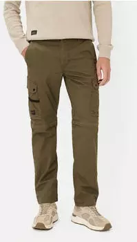 Camel Active Zip-Off Cargohose mit Sicherheitstasche Tapered Fit oliv
