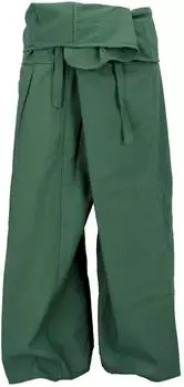 Guru-Shop Thai Fischerhose Wickelhose Yogahose Loose Fit (35113) olivgr&uuml;n