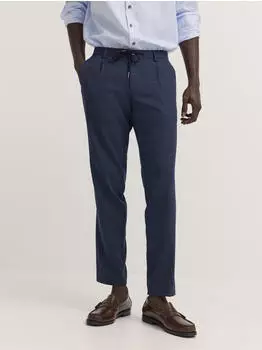 Bugatti Superior Touch Bundfaltenhose mit Stretch (1950-16004E) marine