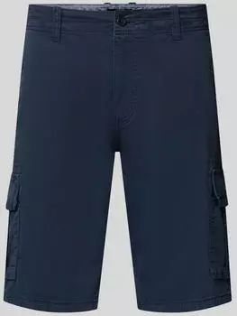 Bugatti Cotton Stretch Cargo-Shorts mit Cargotaschen (16404E) blau