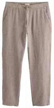 Next Fashion Wide Leg Linen Mix Trousers beigemeliert