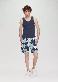 s.Oliver Shorts mit All-Over-Print und elastischem Bund (2146382) tiefblau