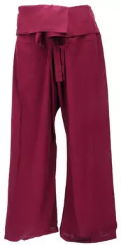 Guru-Shop Thai Fischerhose Wickelhose Yogahose Loose Fit (10812) dunkelrot