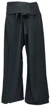 Guru-Shop Thai Fischerhose Wickelhose Yogahose Loose Fit (58469) schwarz