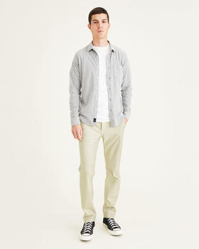 Dockers Fit Supreme Flex Alpha Khaki Pants grey breeze